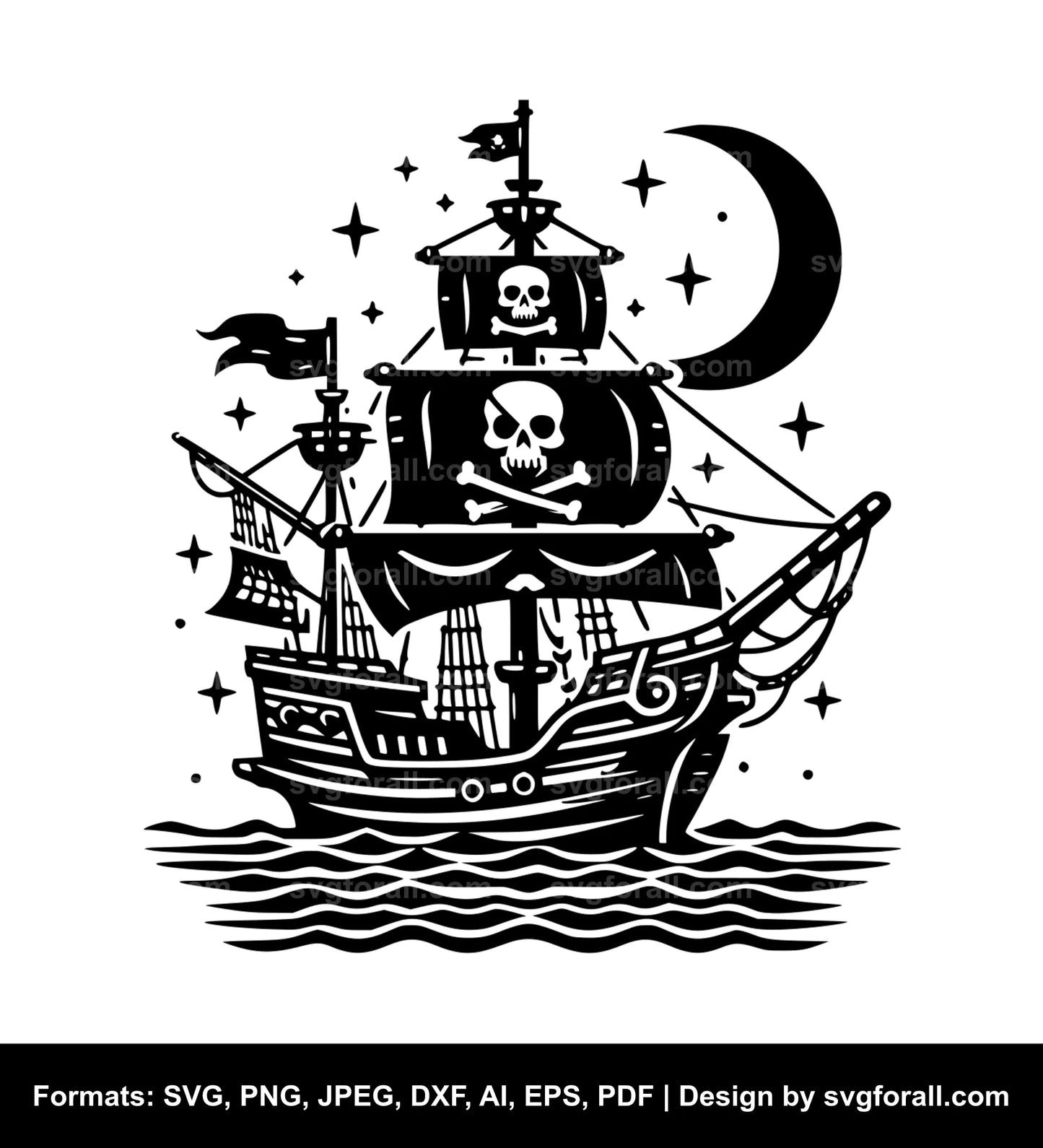 Pirate Ship SVG Vector File