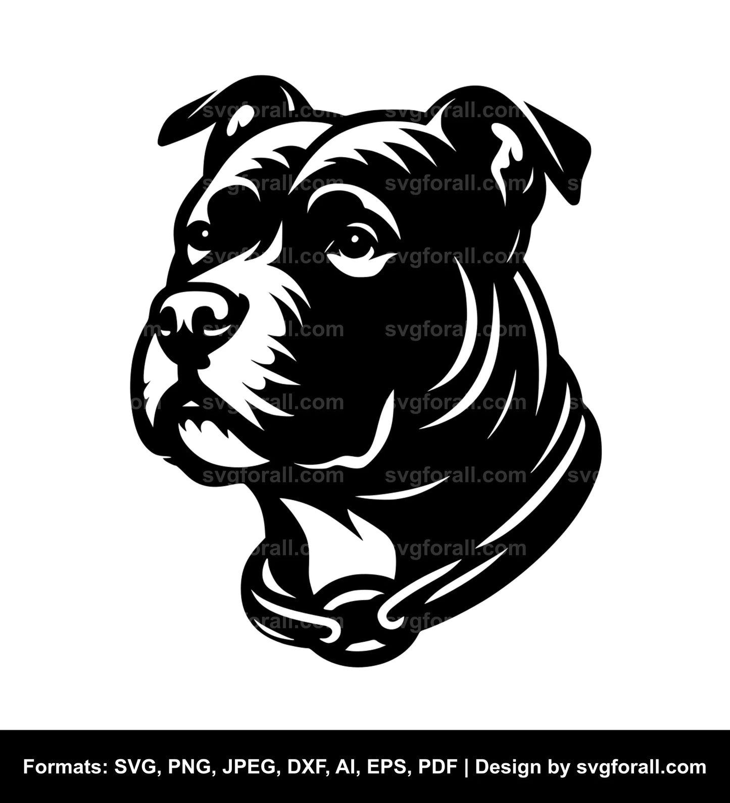 Pitbull Dog Black SVG