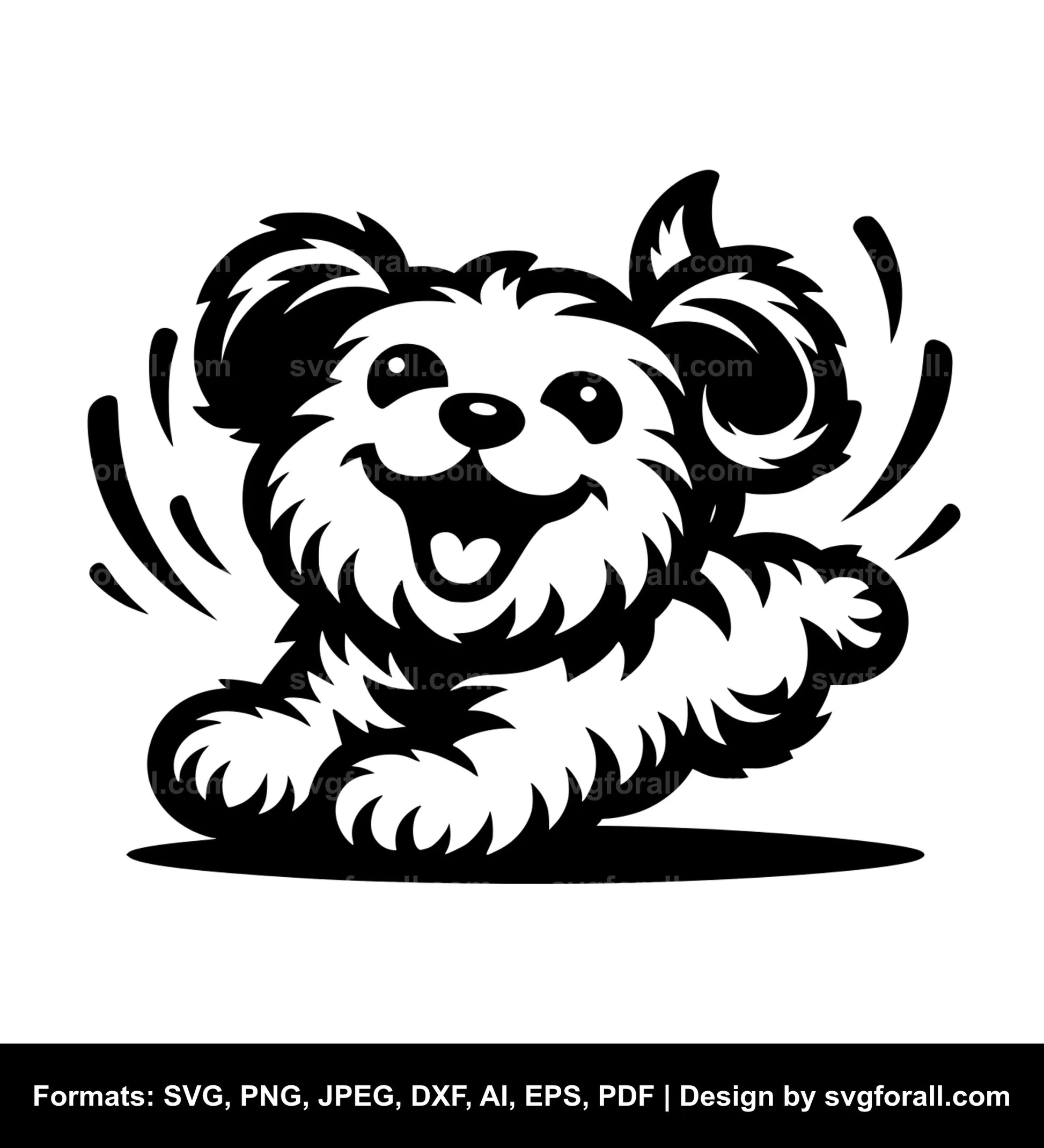 Playful Dog Black SVG