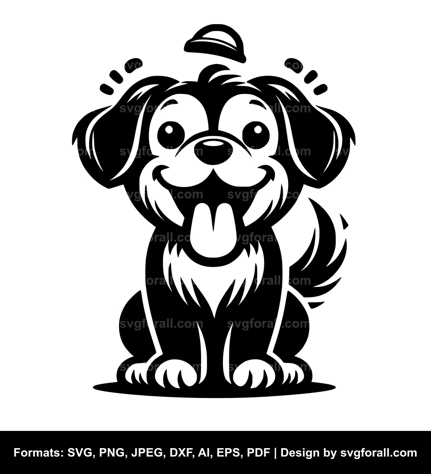 Playful Dog SVG Clipart