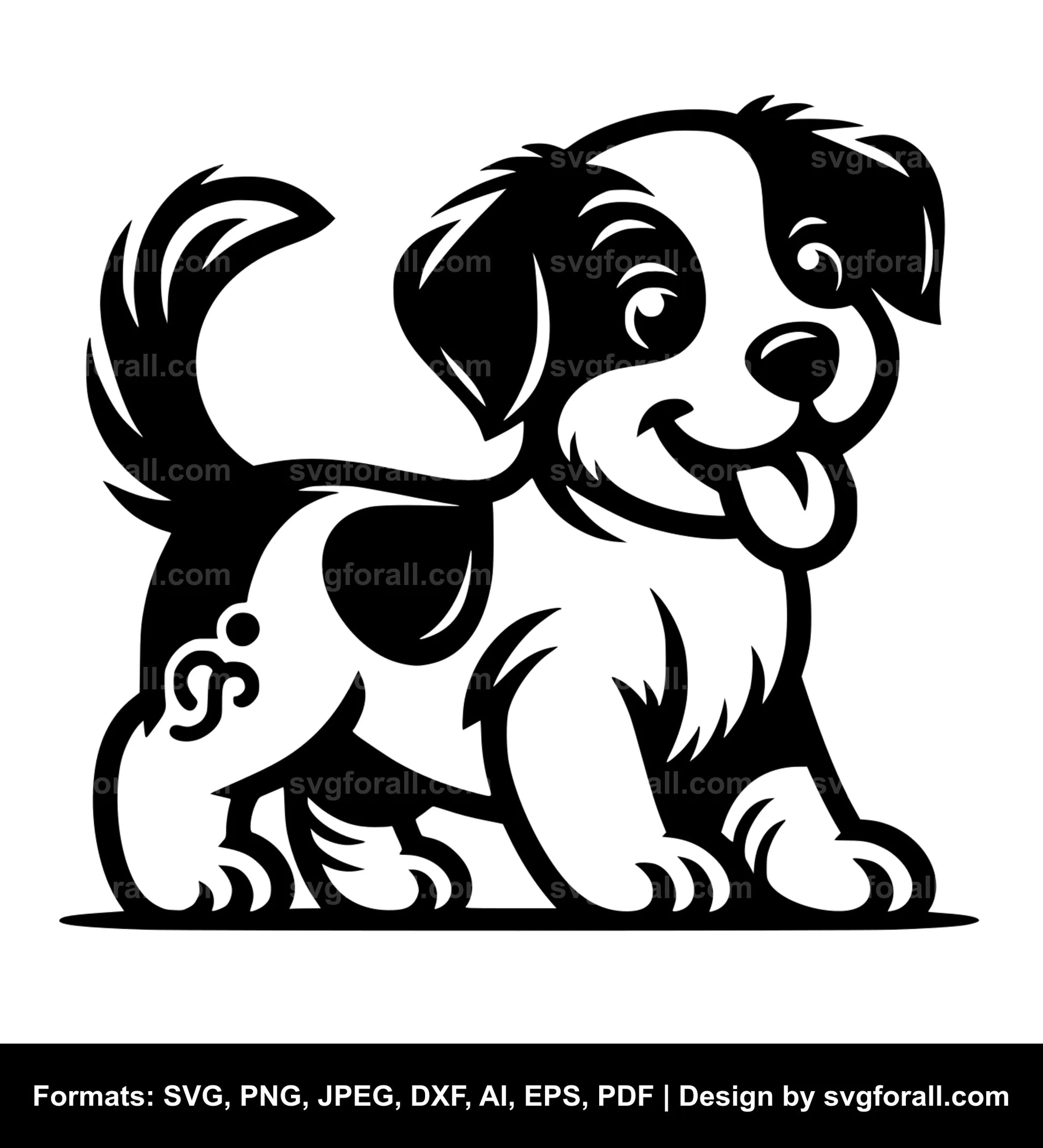 Playful Dog SVG Vector