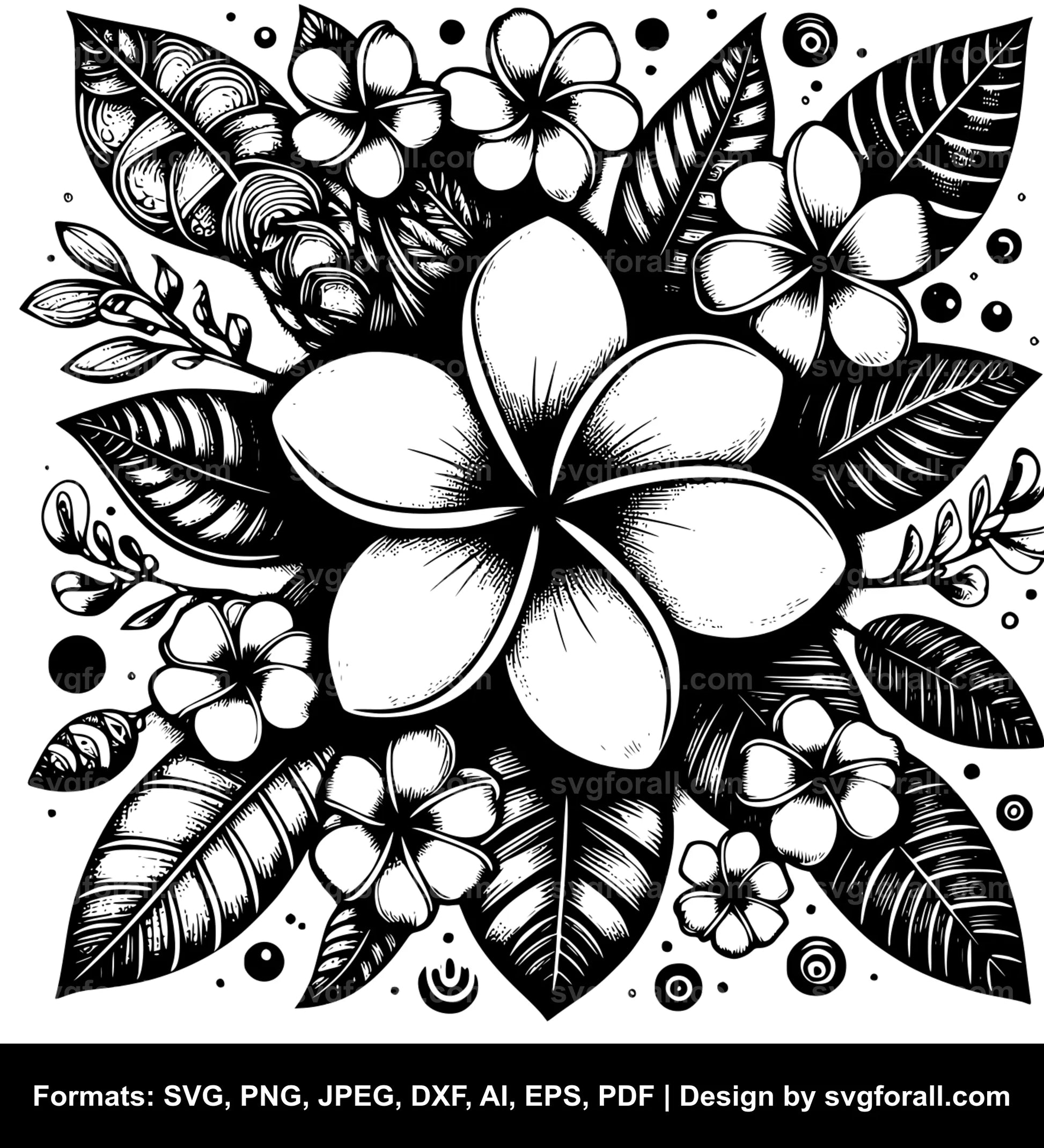 Plumeria Flower Cricut SVG