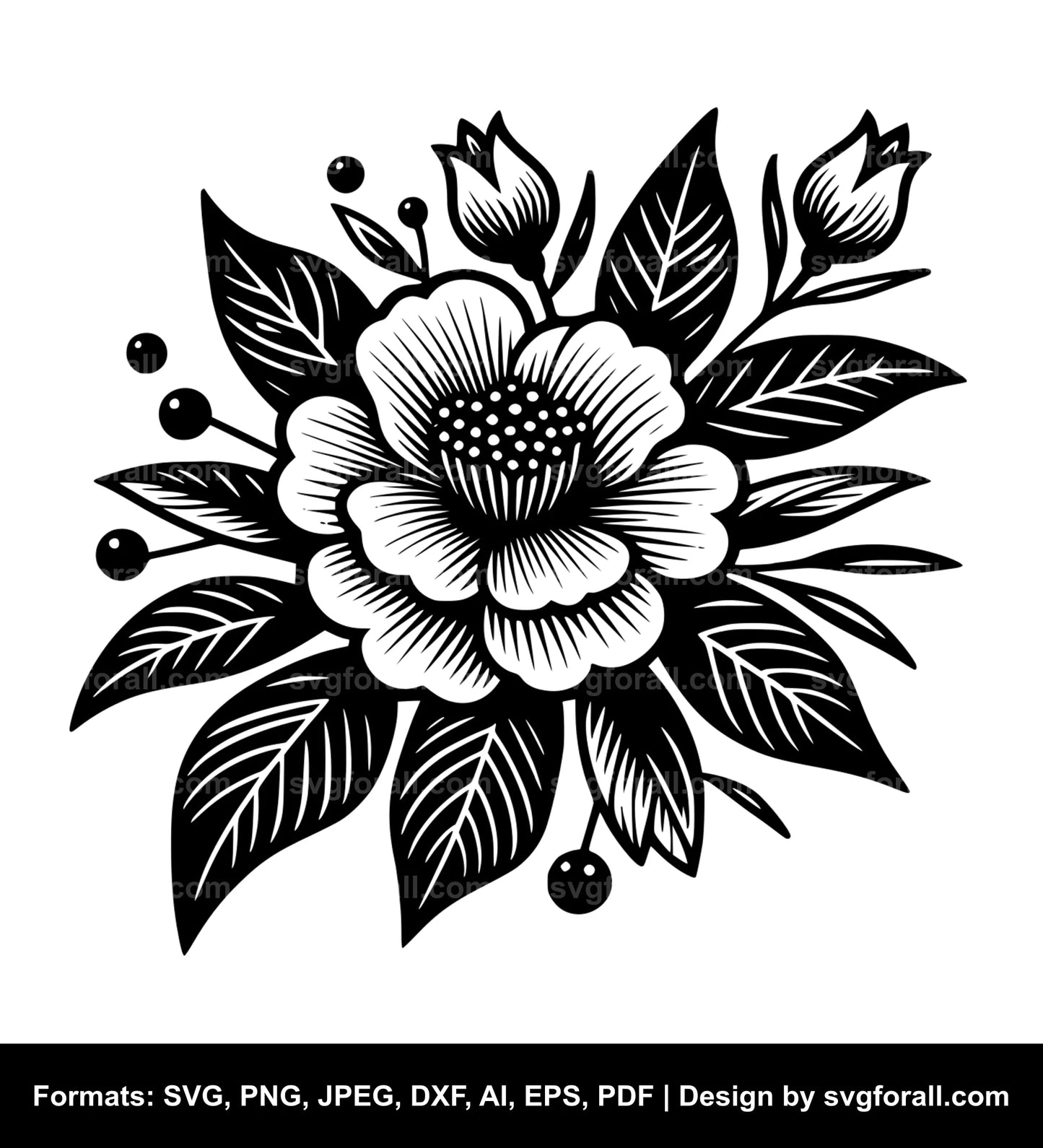 Pomegranate Flower Vector SVG