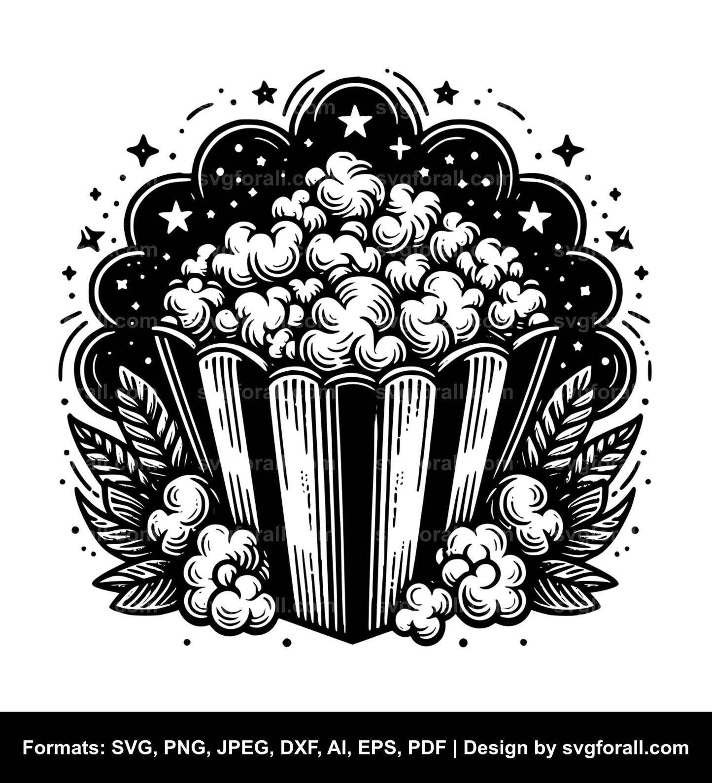 Popcorn Black SVG