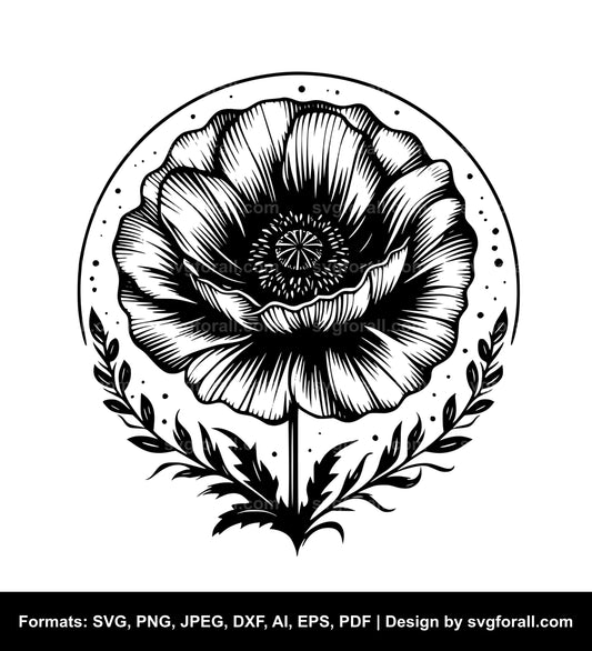 Poppy Flower Cricut SVG