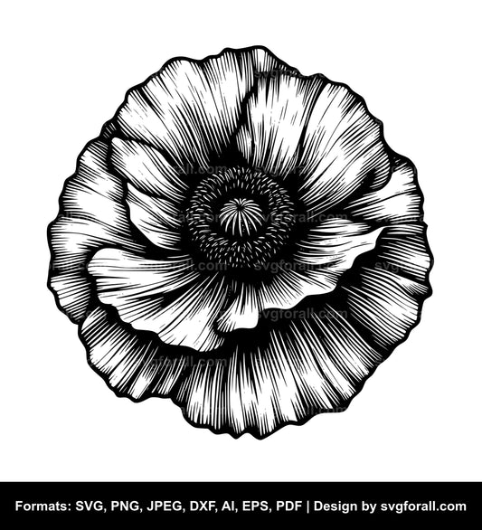 Poppy Flower SVG