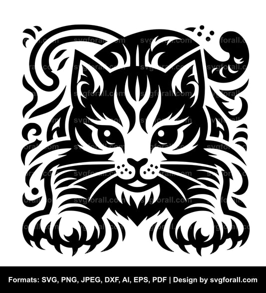 Pouncing Cat SVG