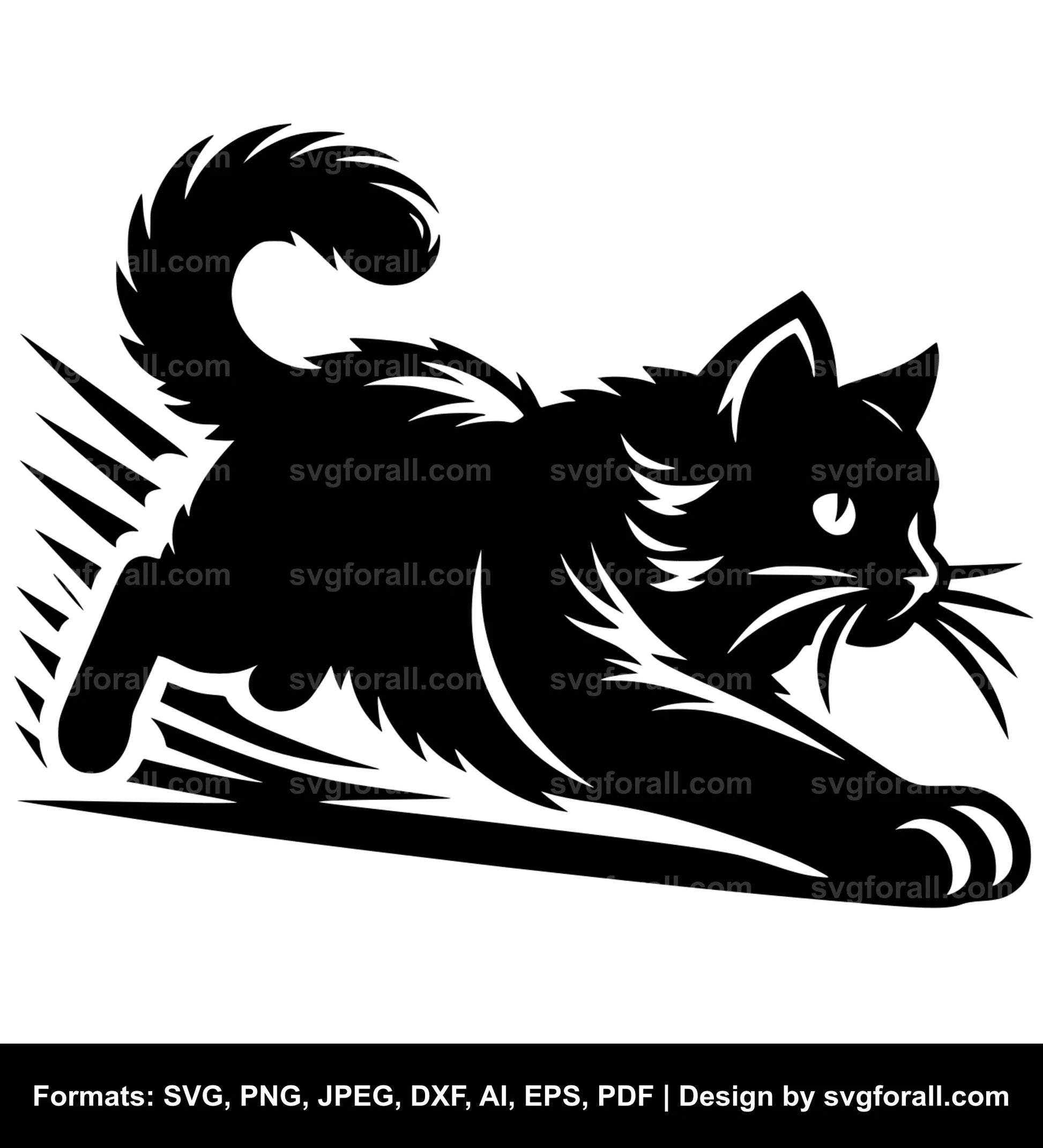 Pouncing Cat SVG File