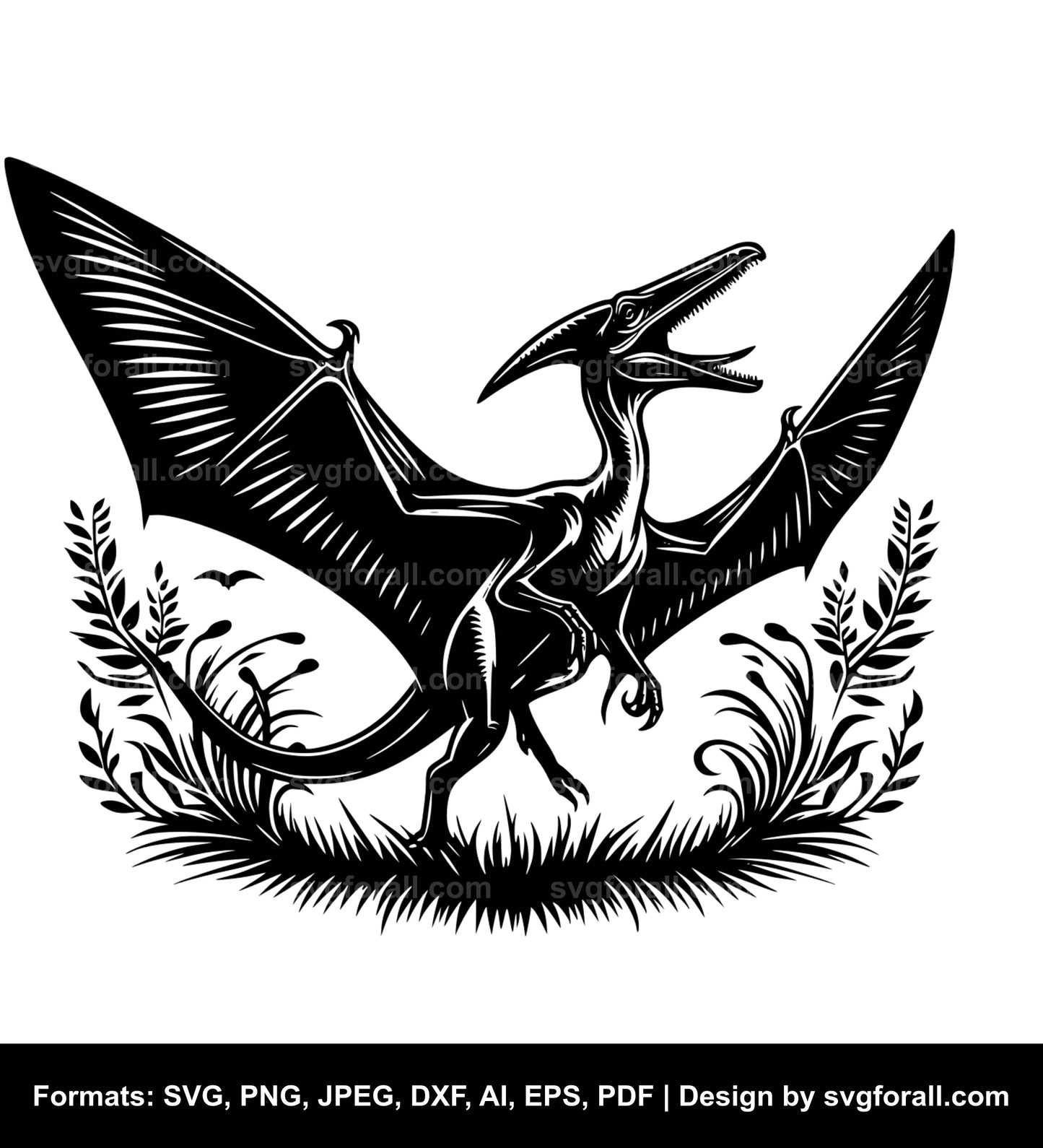 Pterodactyl Black SVG