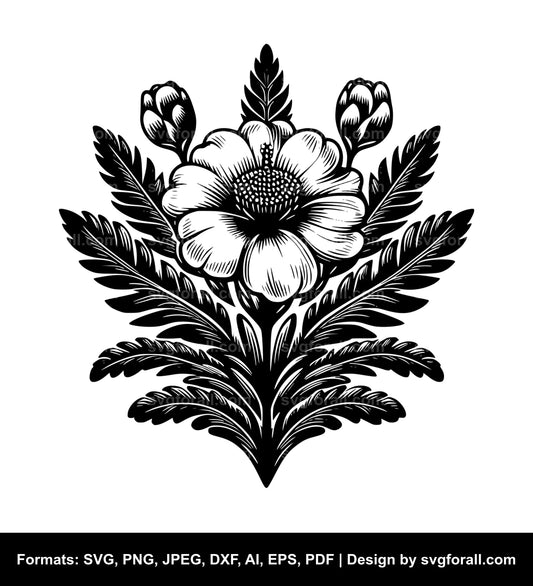 Puakenikeni Flower Black SVG