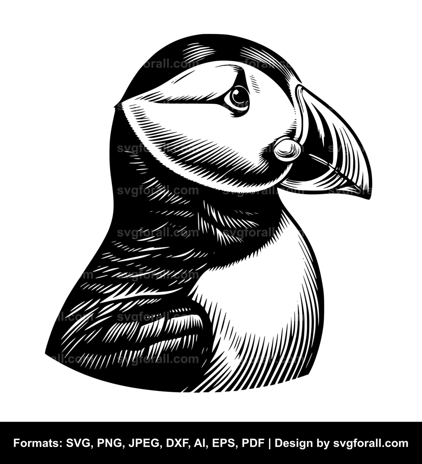 Puffin Black SVG