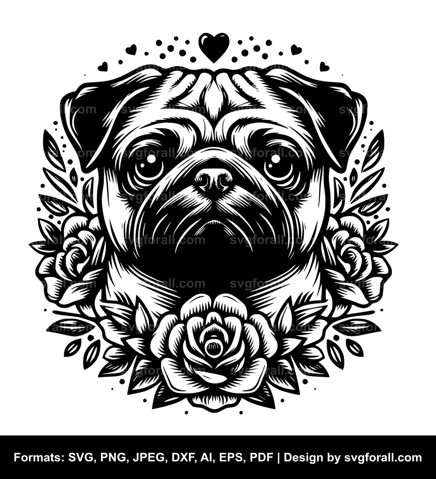 Pug Dog Clipart SVG