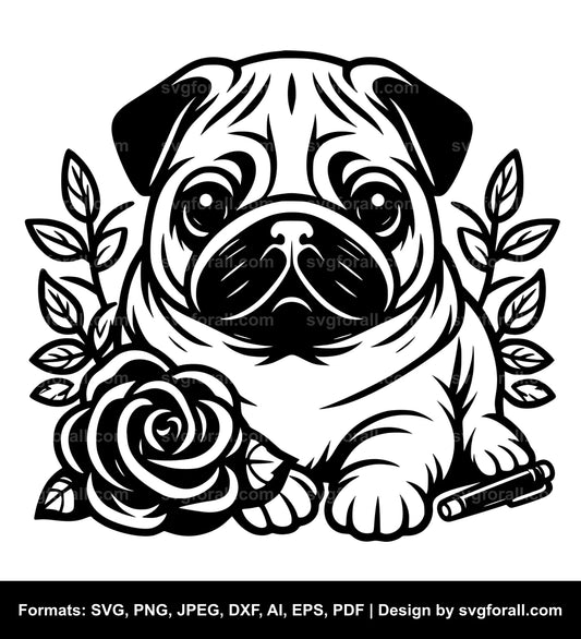 Pug Dog SVG Clipart