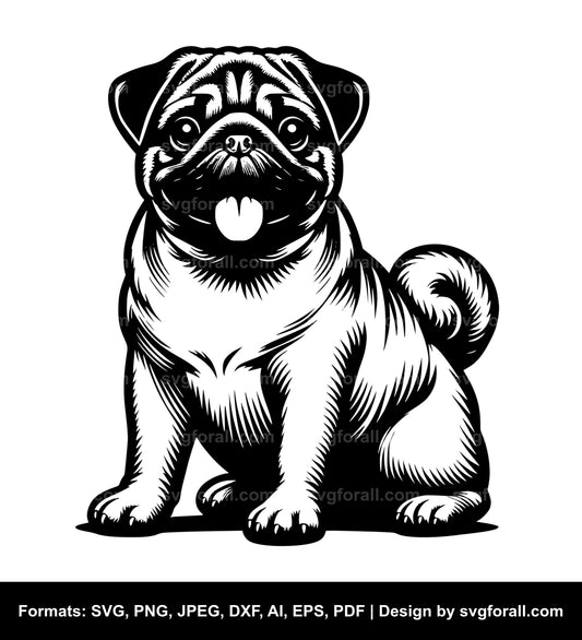 Pug Dog SVG Design