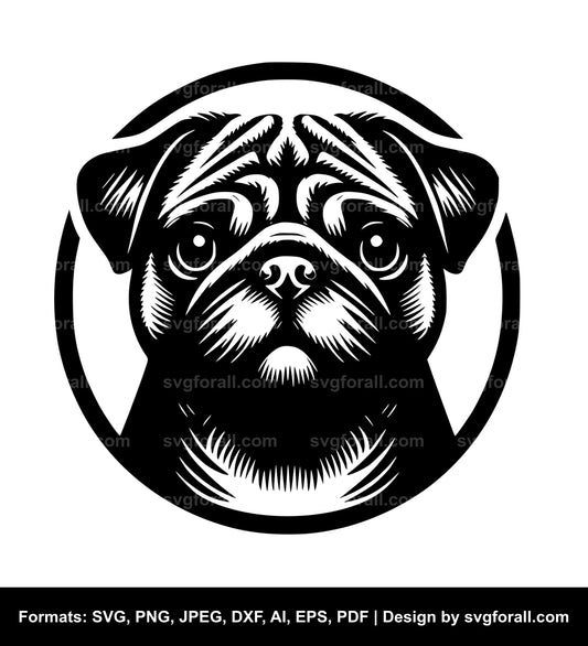 Pug Dog SVG Vector