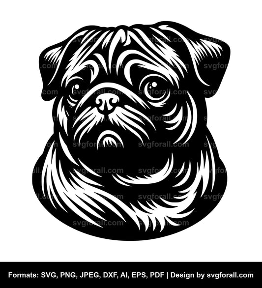 Pug Dog Vector SVG