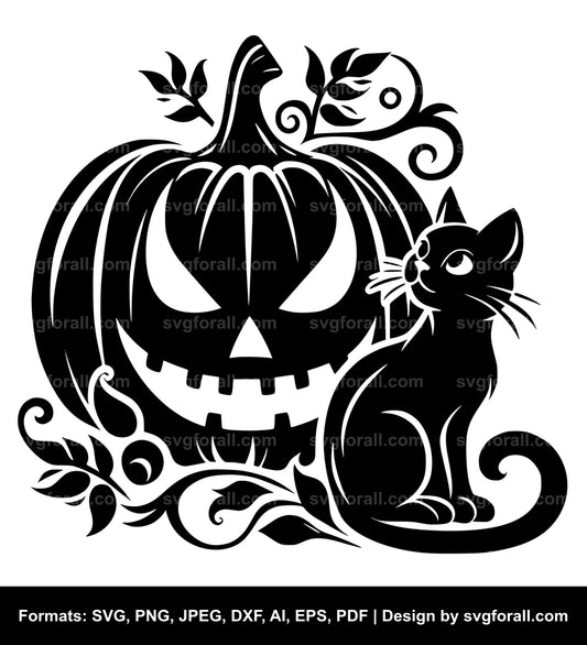 Pumpkin Cat SVG Design