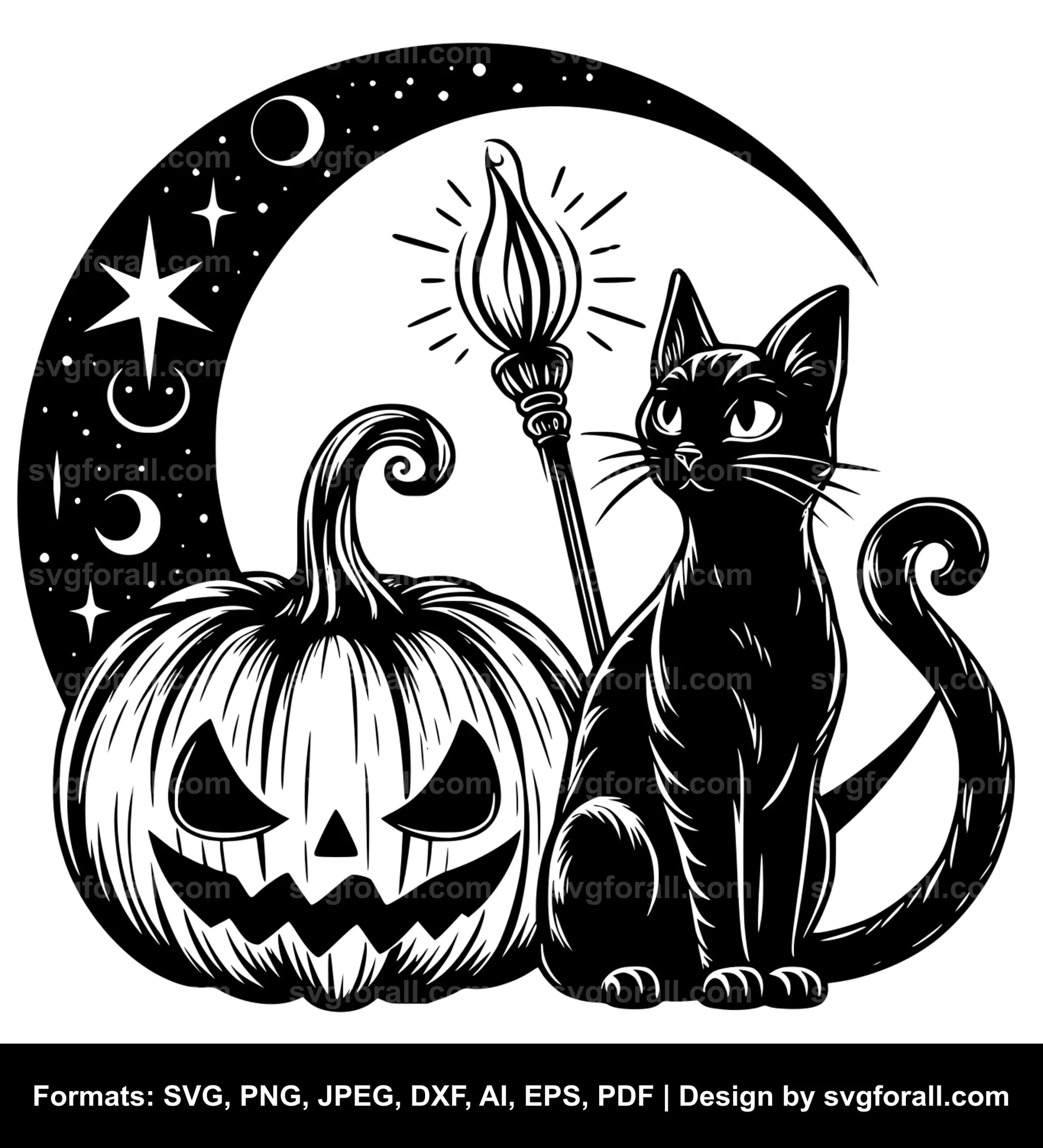 Pumpkin Cat SVG Vector