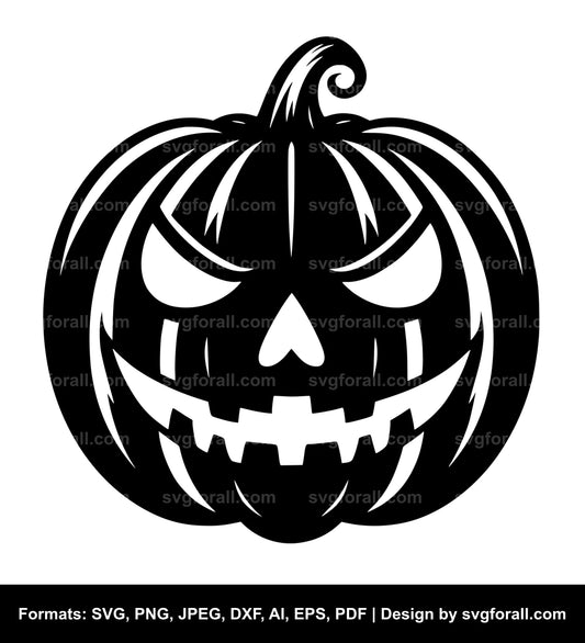 Pumpkin Face Black SVG