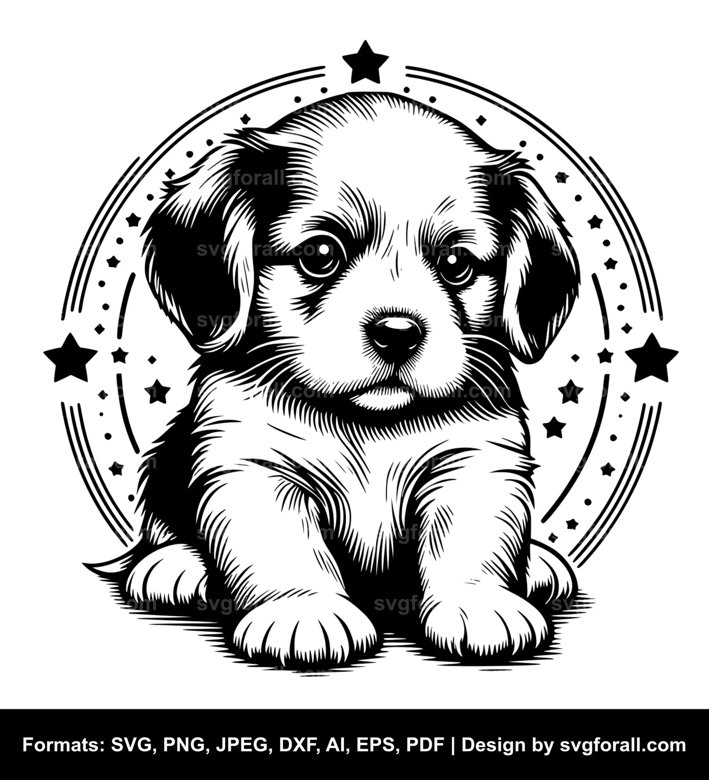 Puppy Black SVG PNG