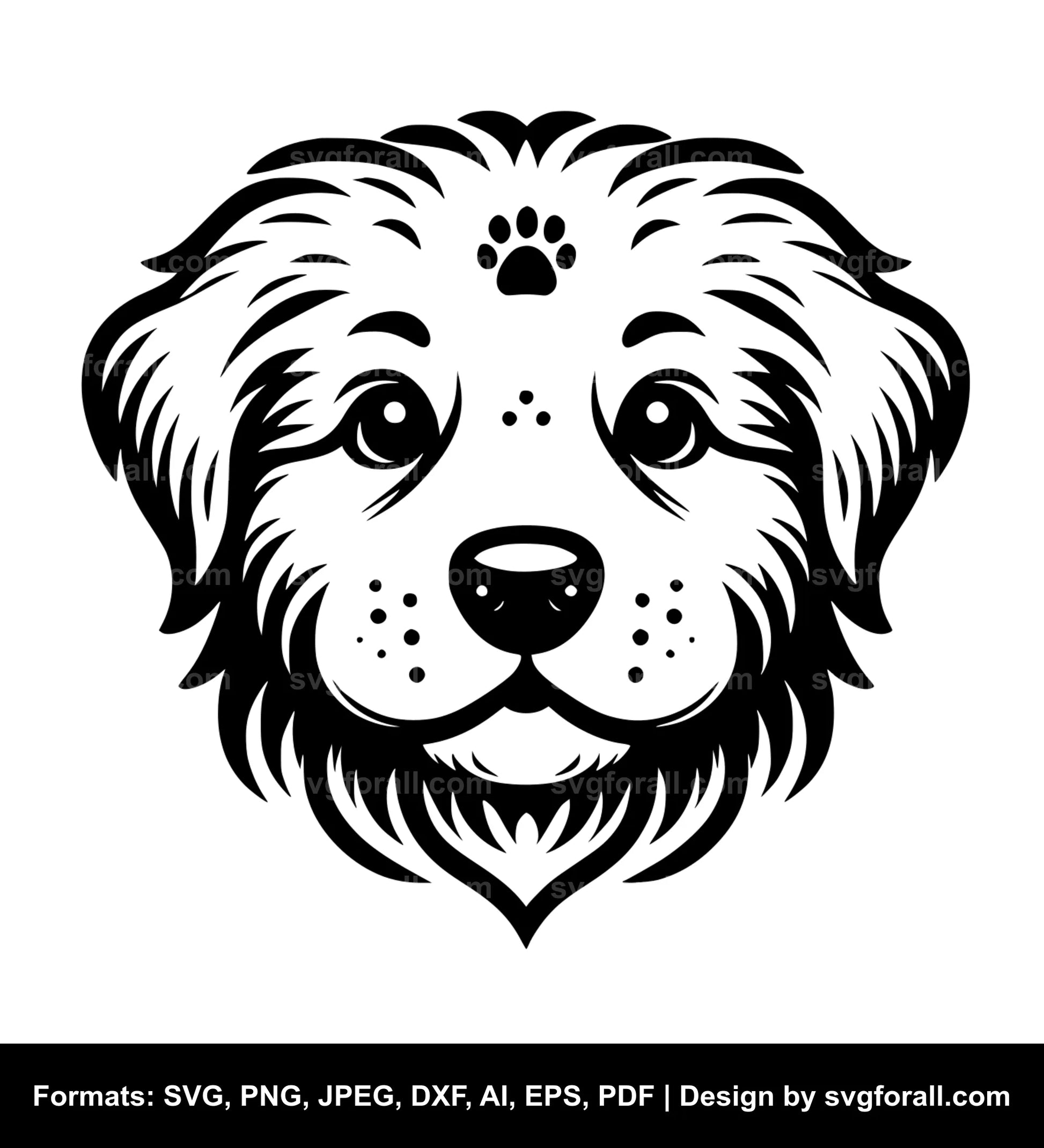 Puppy Face Black SVG