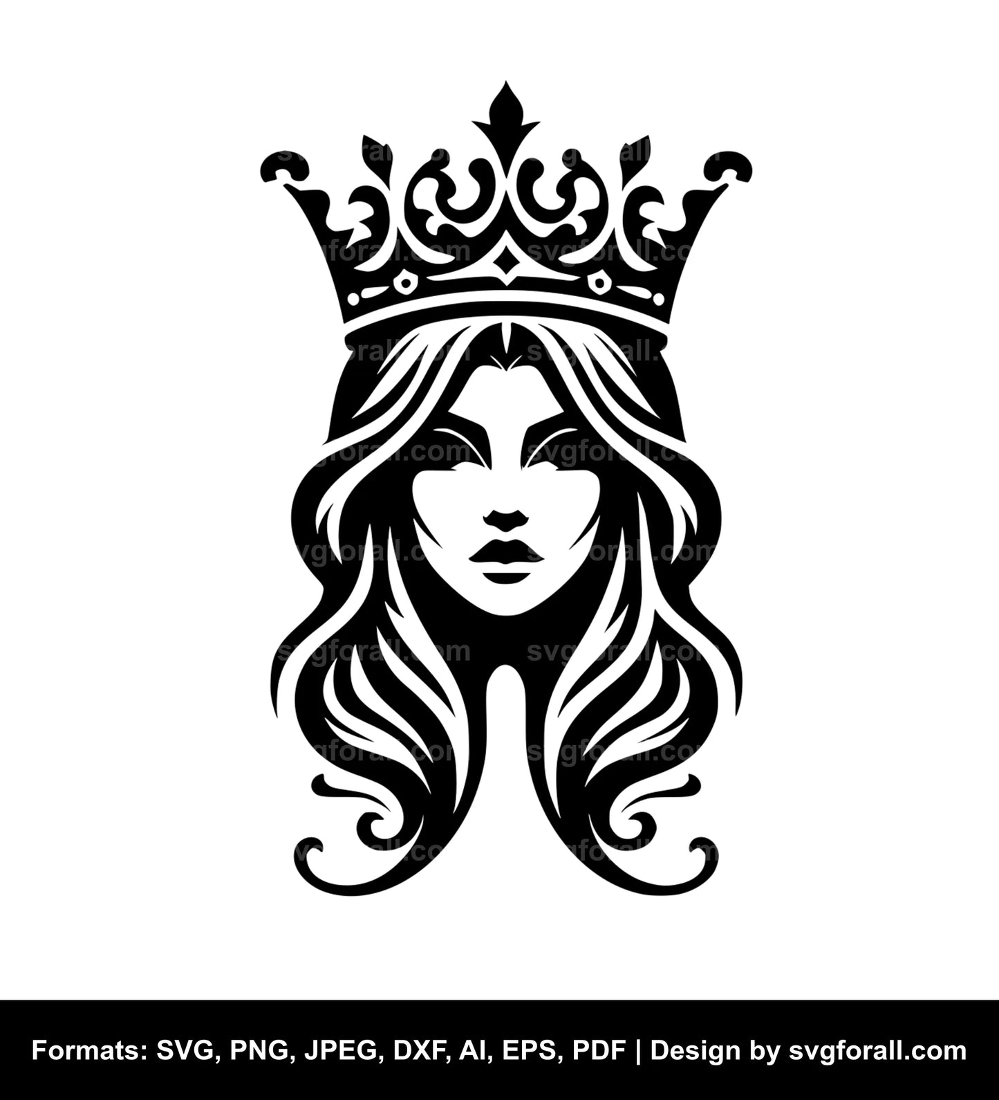 Queen With Crown SVG PNG