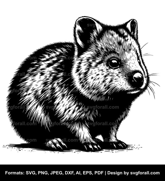 Quokka Black SVG