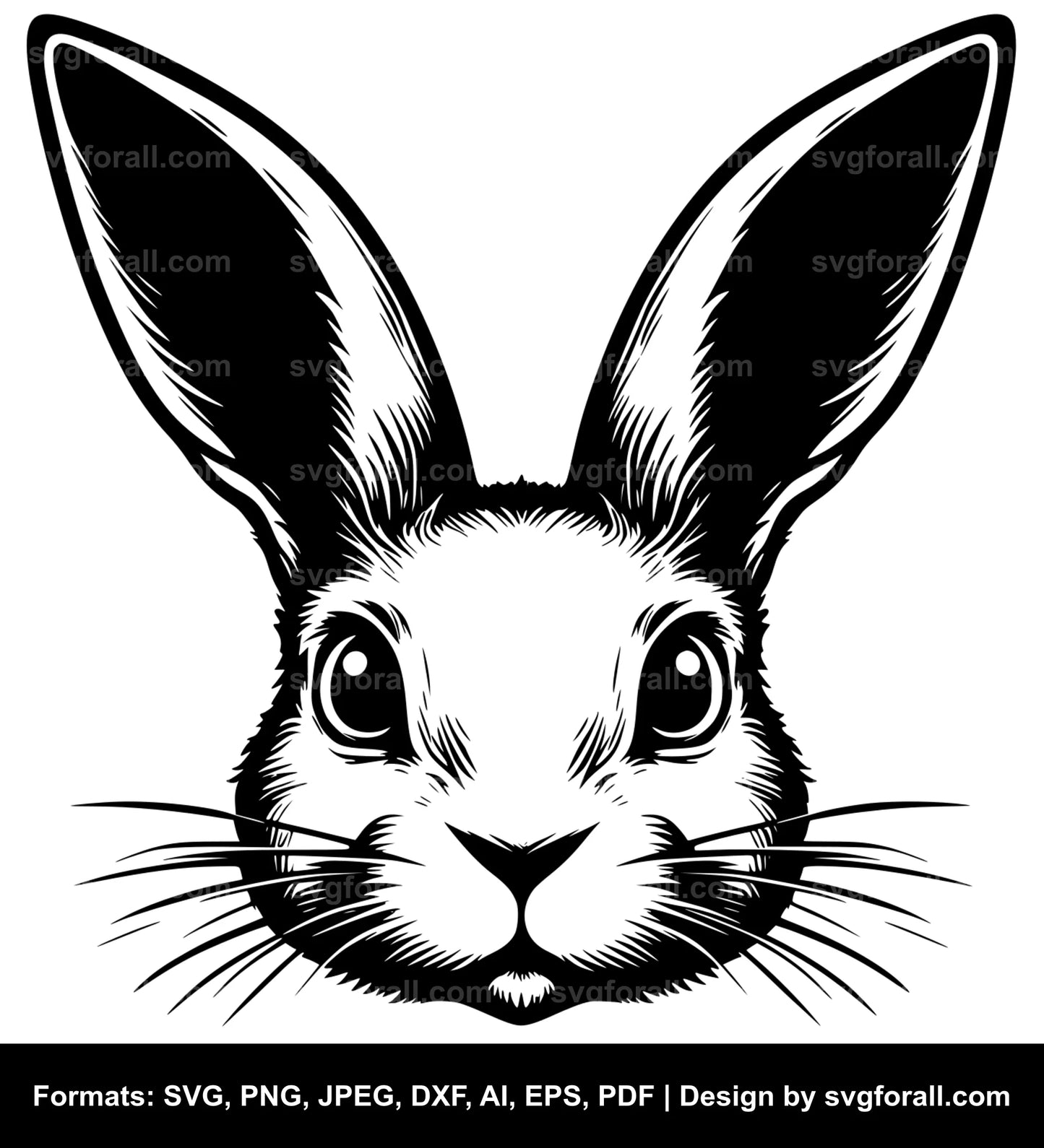 Rabbit Face Black SVG