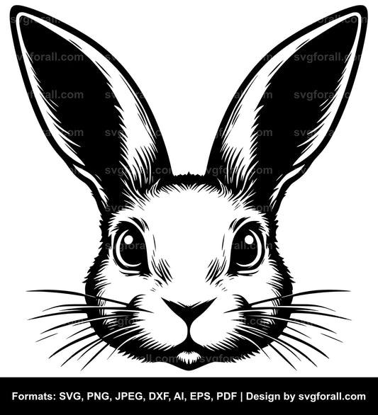 Rabbit Face Black SVG