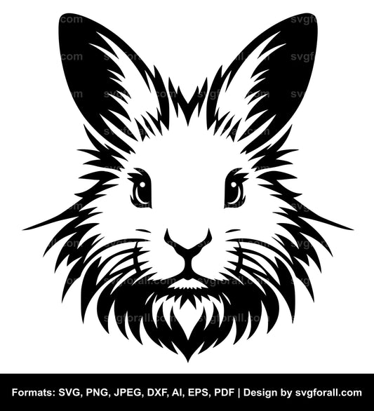 Rabbit Face SVG Vector