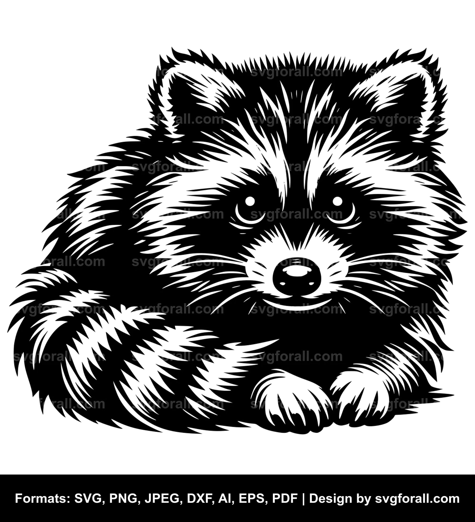 Raccoon Dog Black SVG