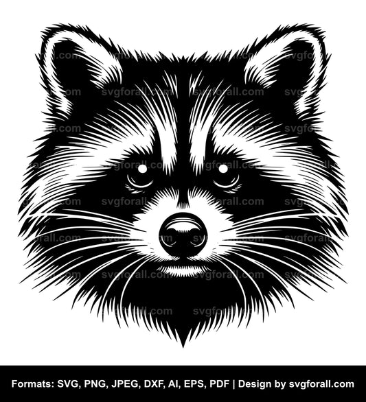 Raccoon Face SVG File