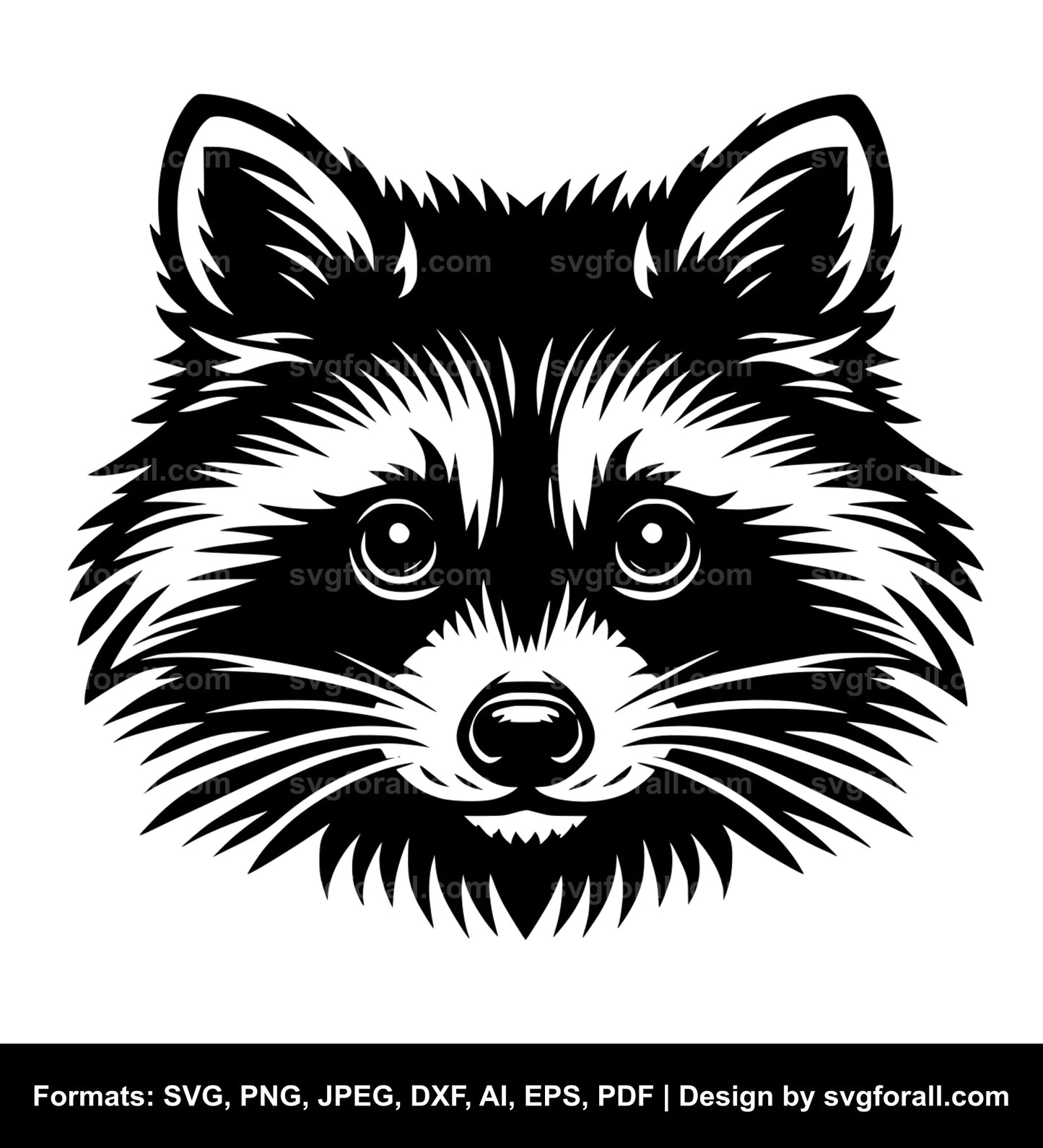 Raccoon Face SVG PNG