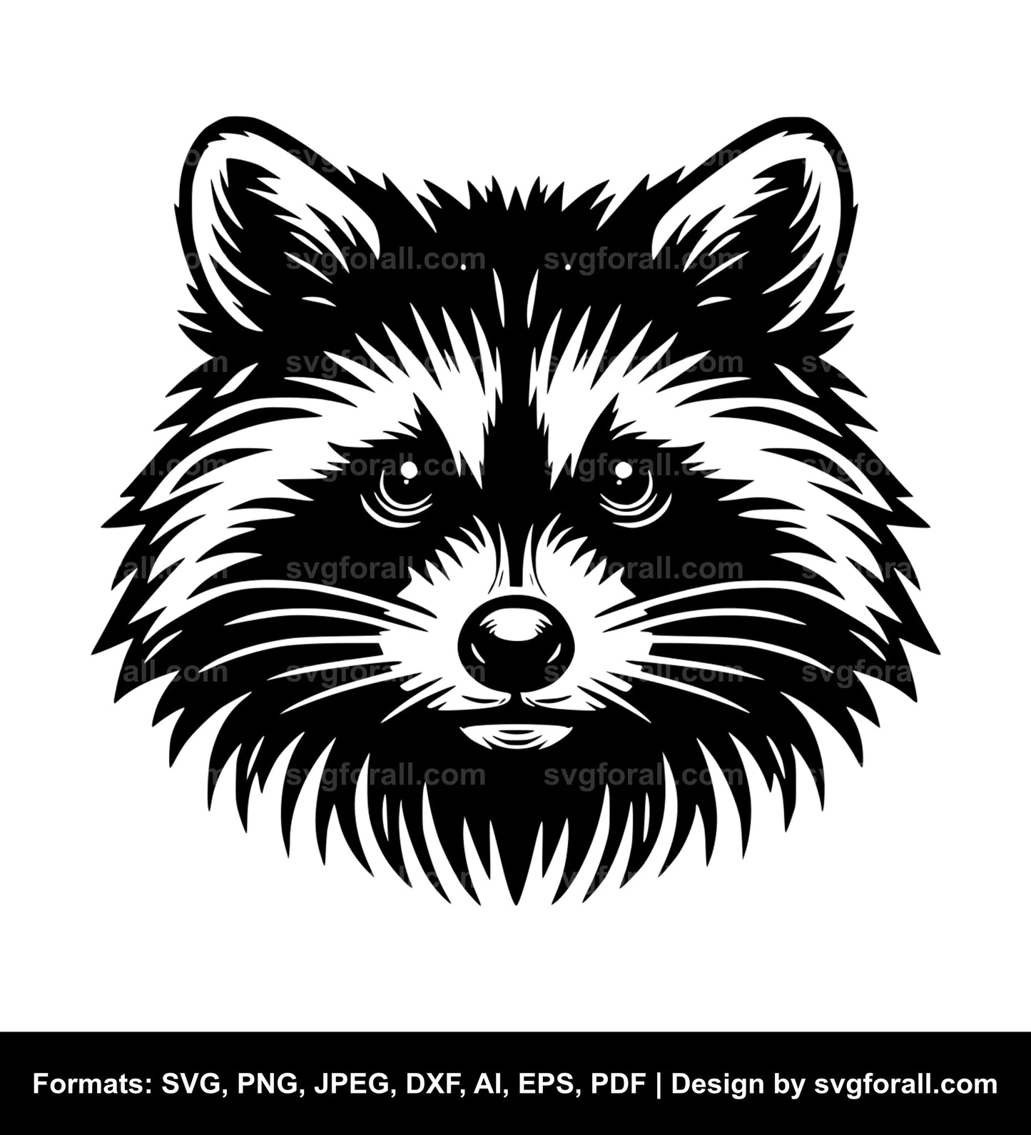 Raccoon Face SVG Vector