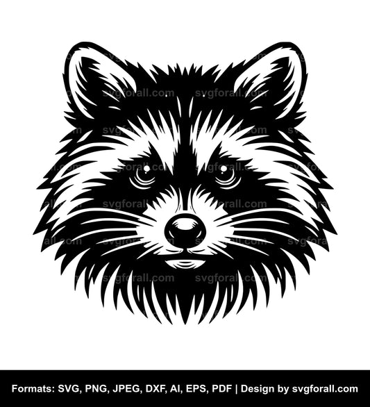 Raccoon Face SVG Vector