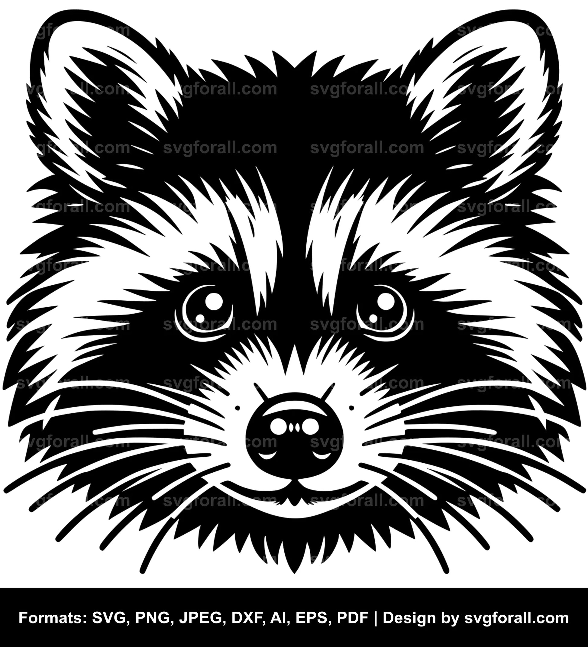 Raccoon Face Vector SVG