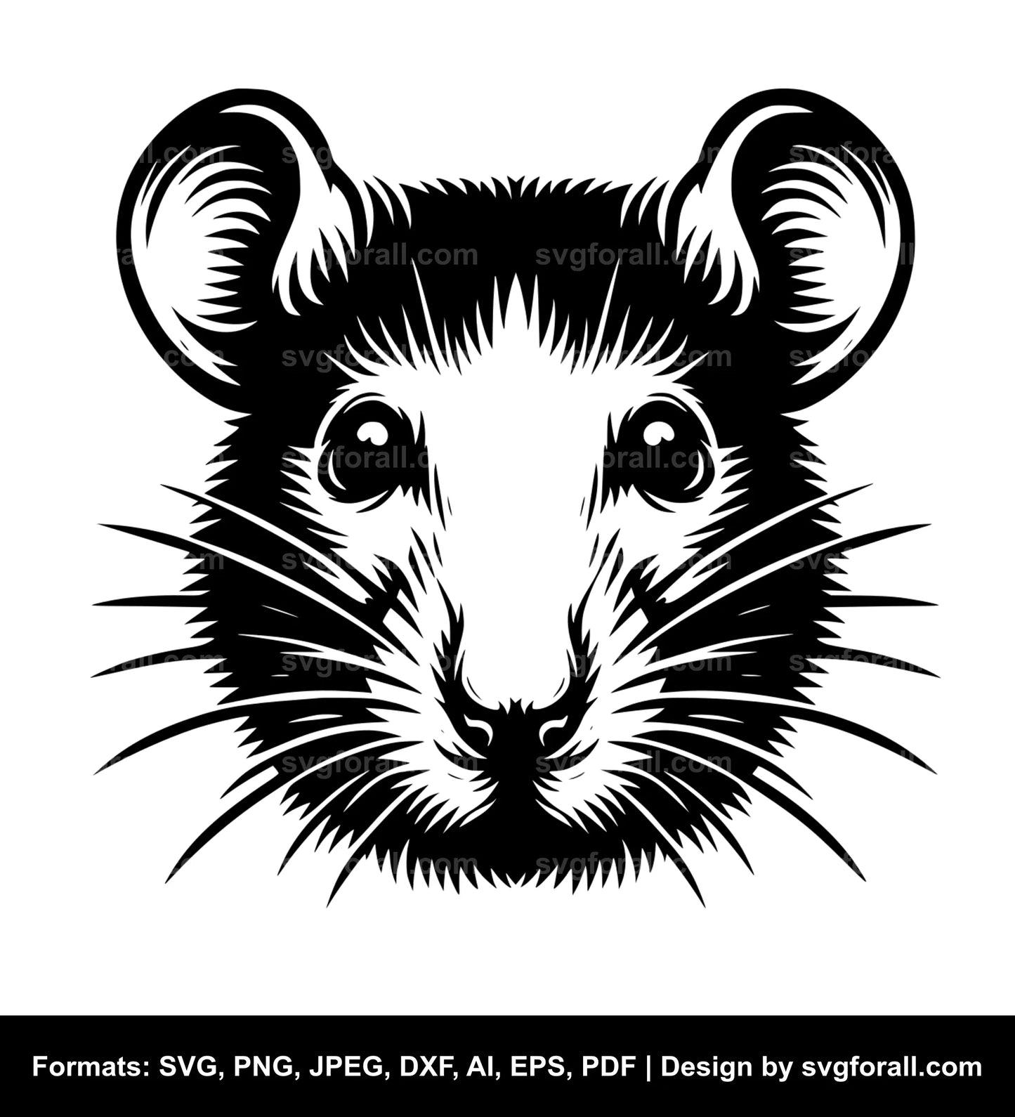 Rat Face Black SVG