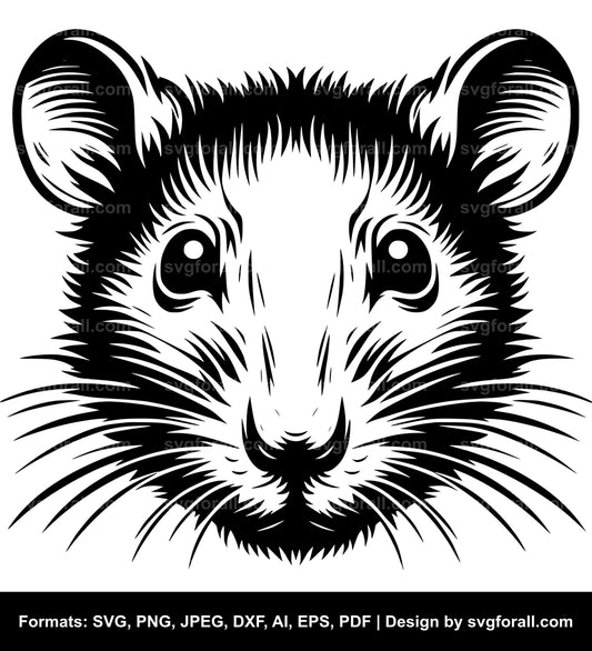 Rat Face SVG Vector