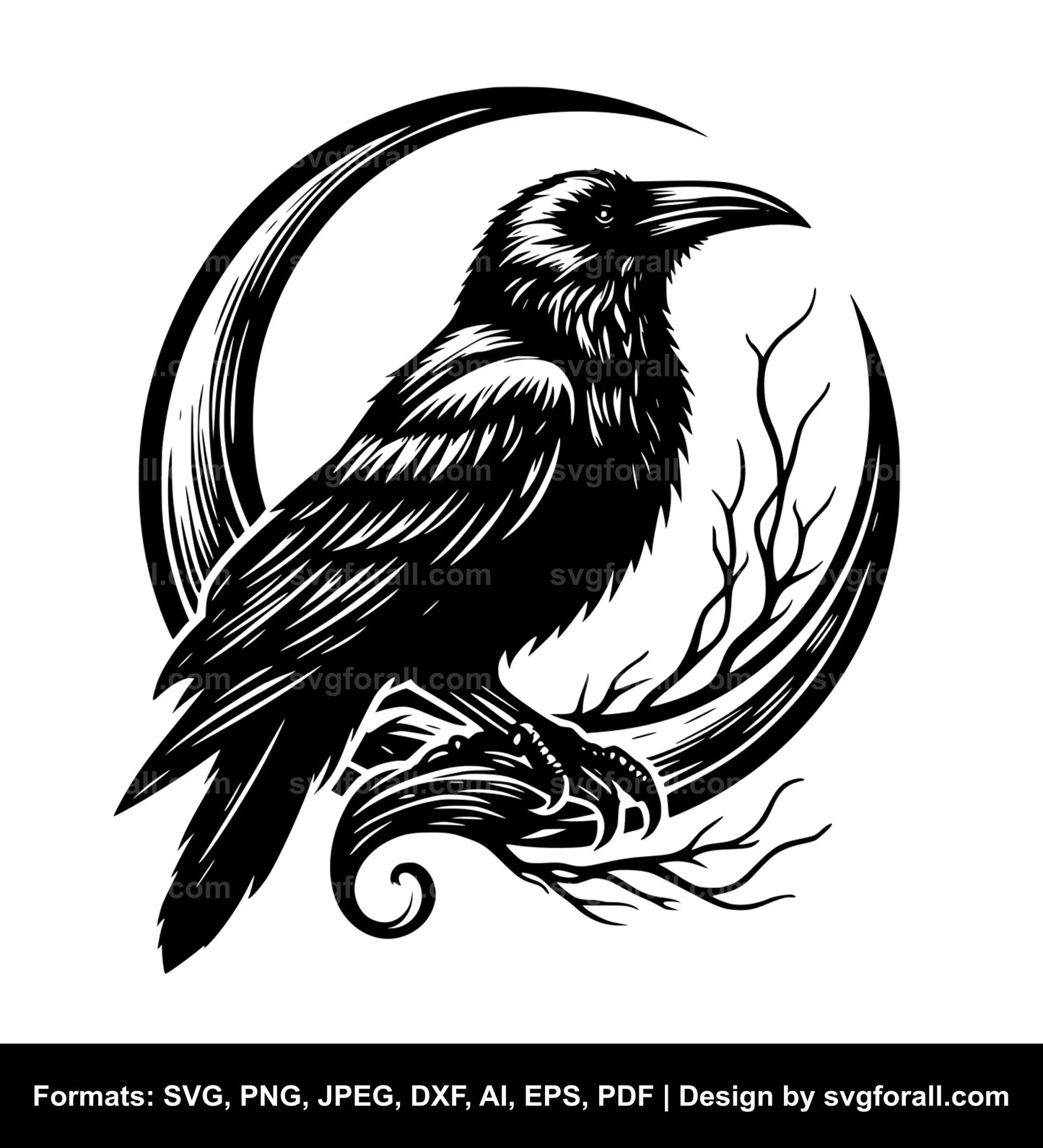 Raven Bird Black SVG