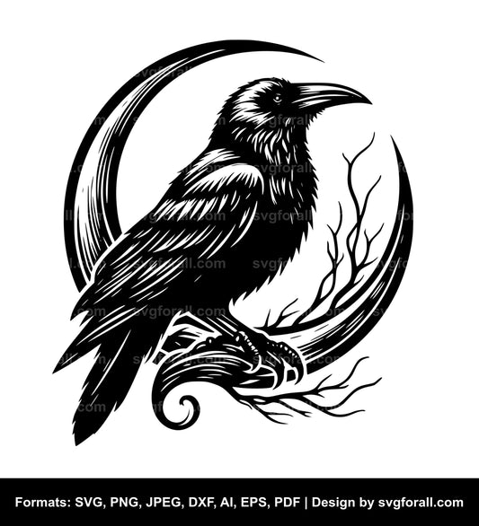 Raven Bird Black SVG