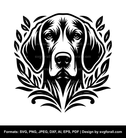 Redbone Coonhound Dog Black SVG