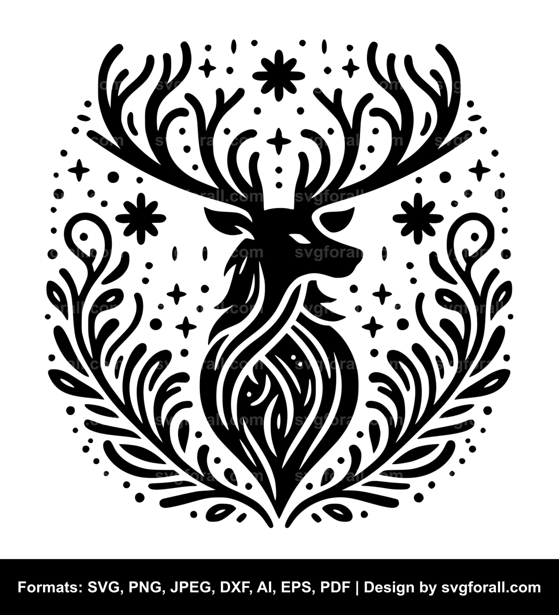 Reindeer Black SVG