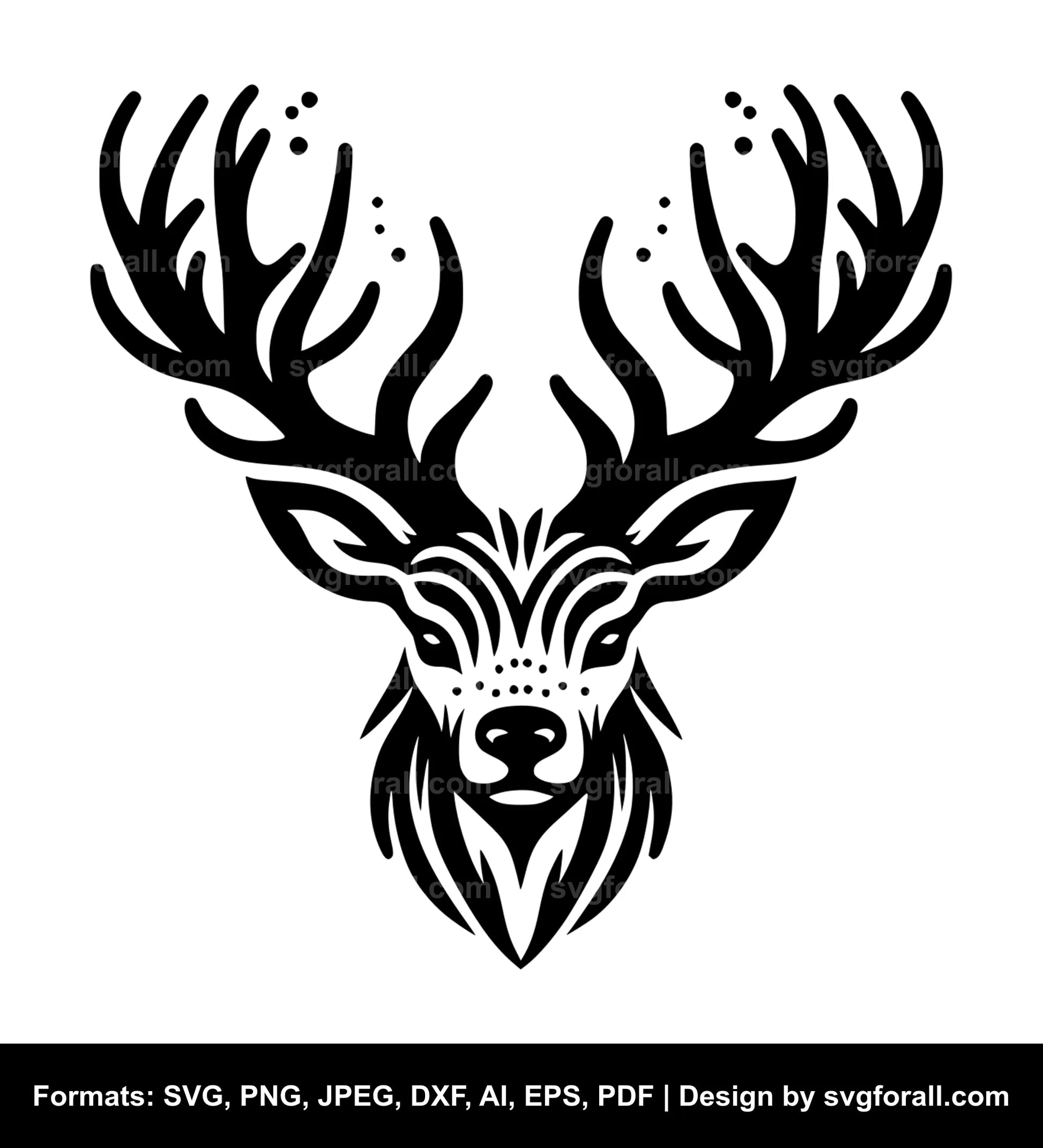 Reindeer Face SVG File