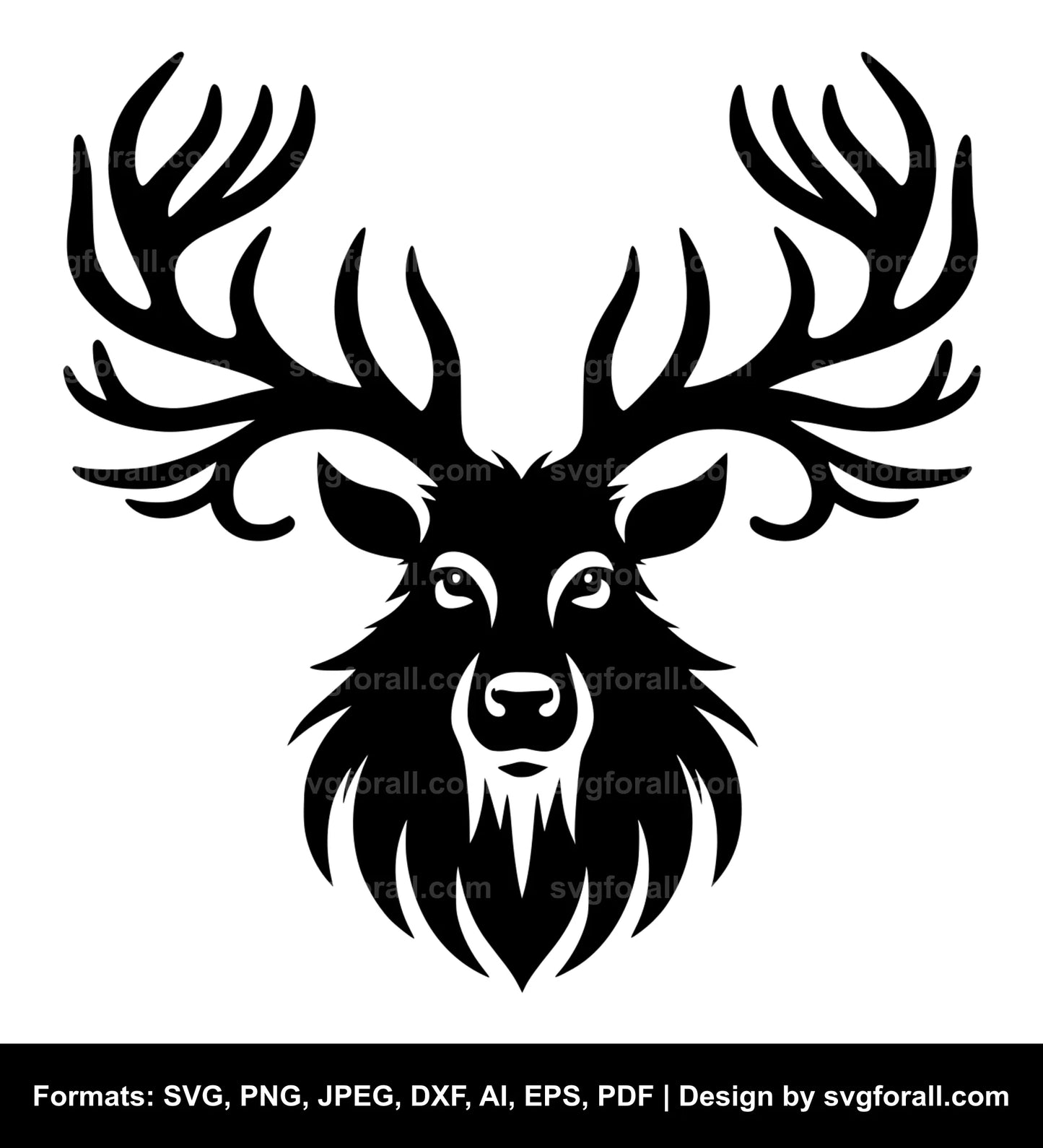 Reindeer Face SVG PNG