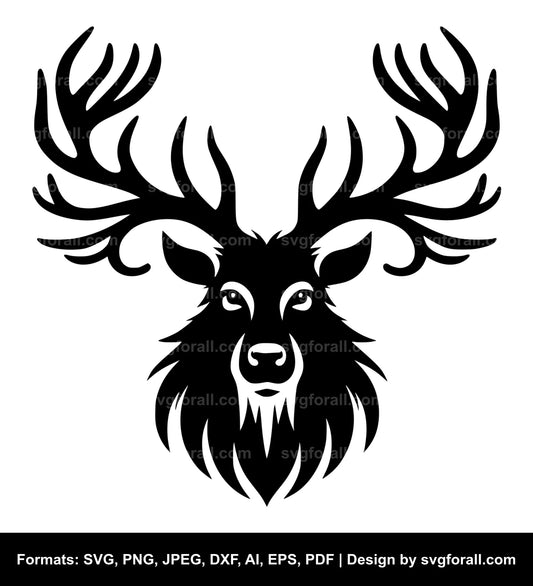 Reindeer Face SVG PNG