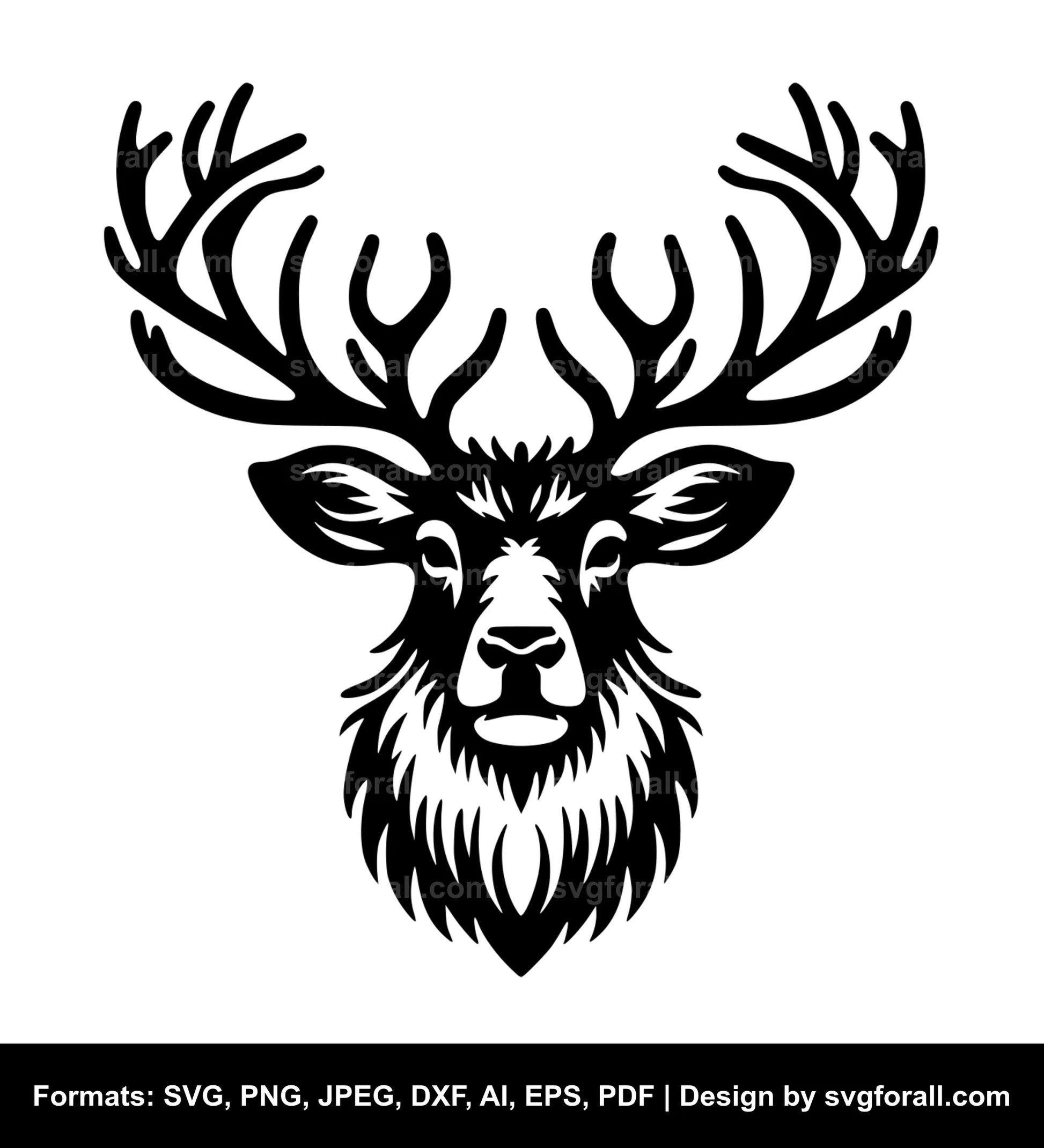 Reindeer Face SVG Vector