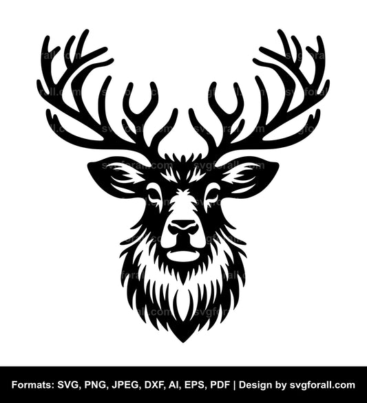 Reindeer Face SVG Vector