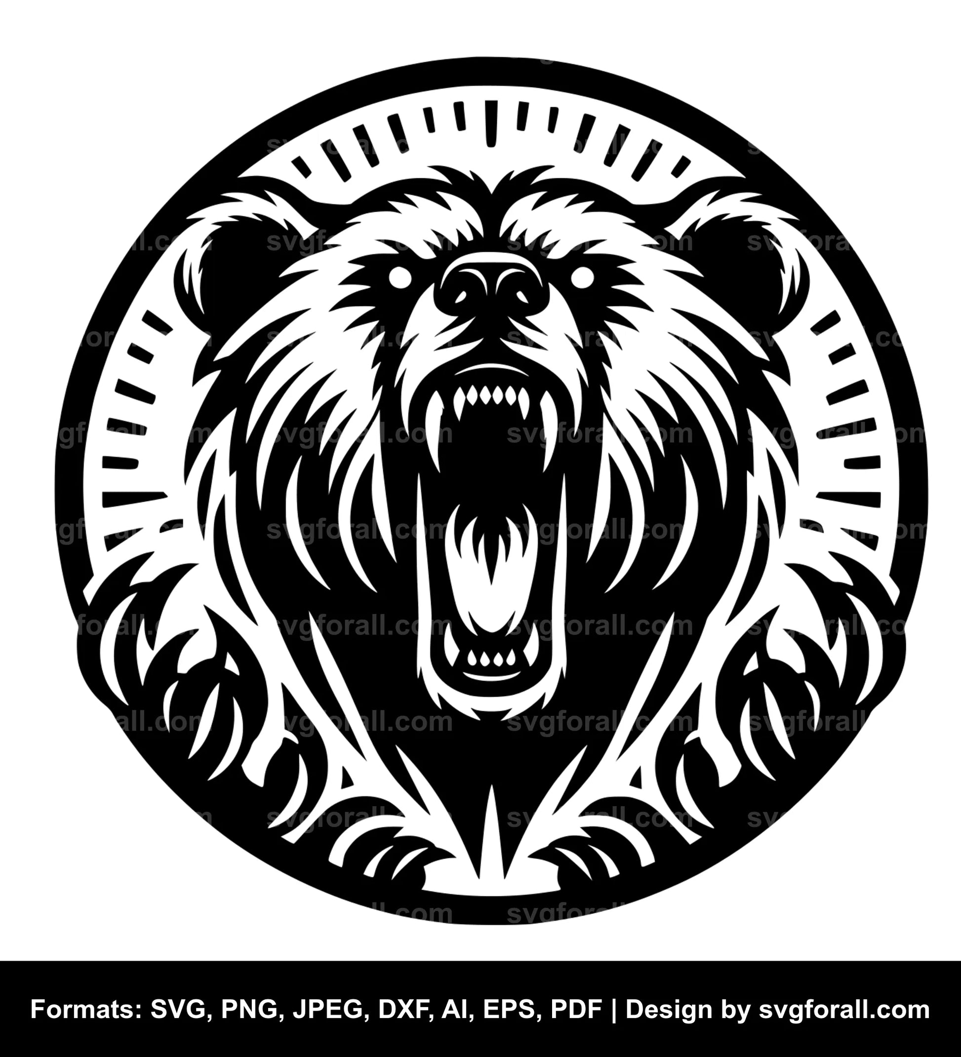 Roaring Bear SVG Vector