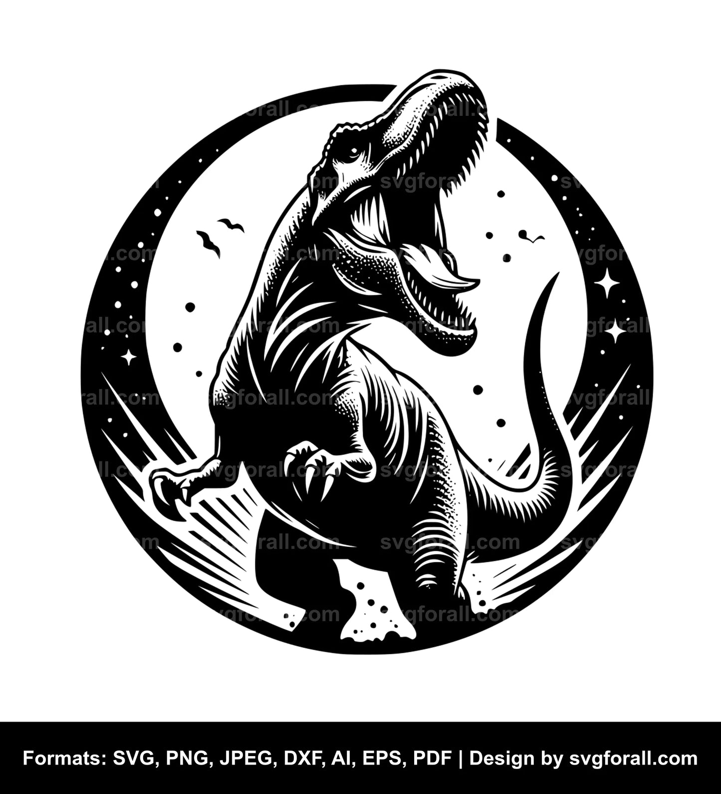 Roaring Dinosaur SVG