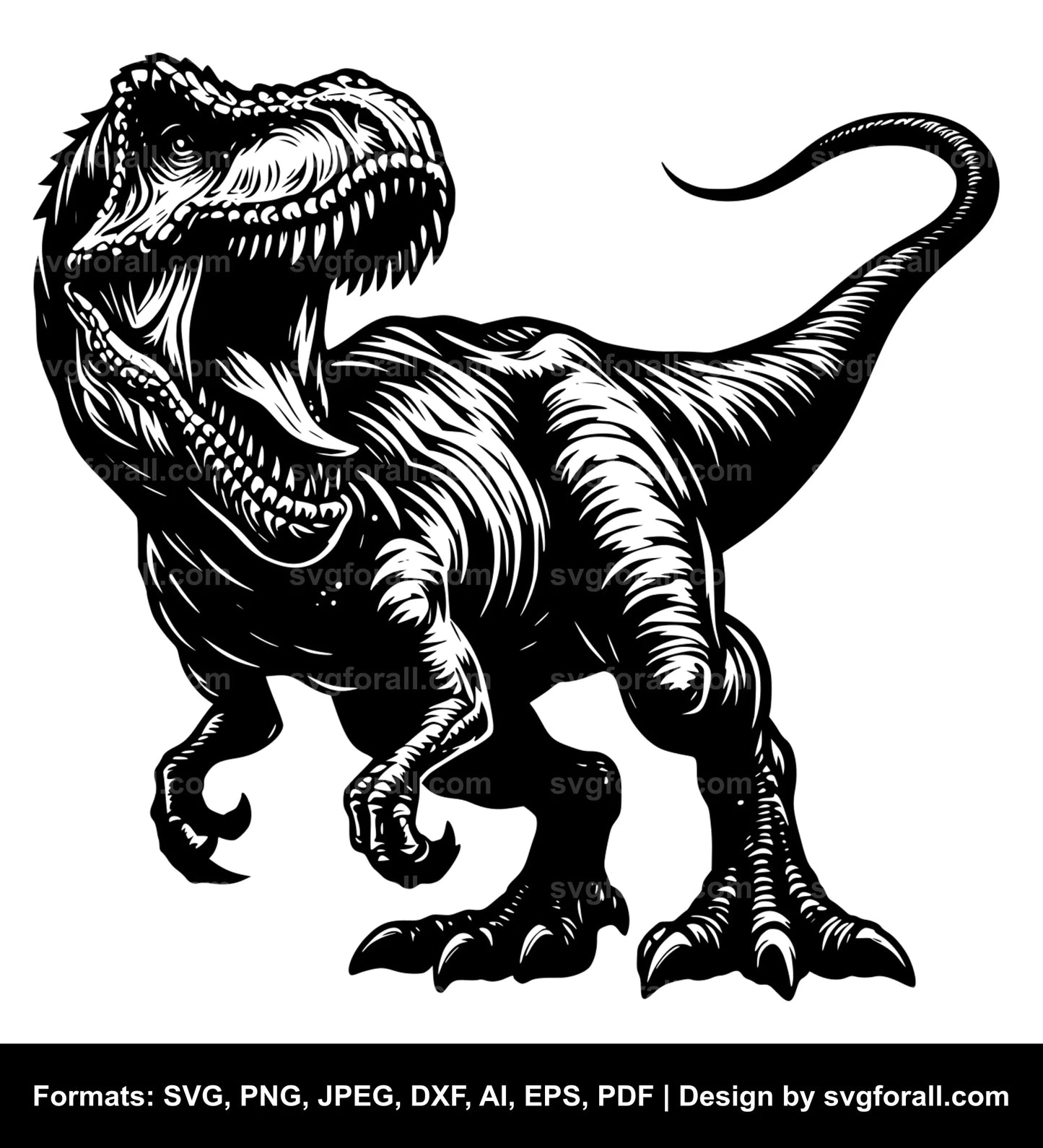 Roaring Dinosaur SVG Design